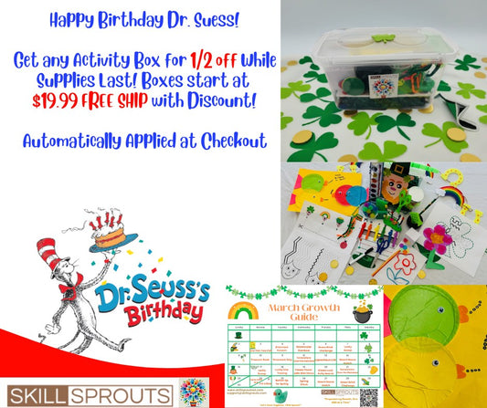 Celebrate Dr. Seuss' Birthday with 50% Off Activity Boxes!