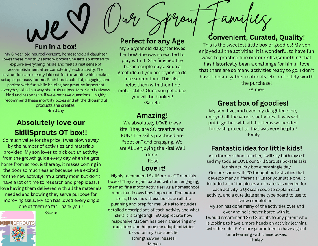 What Parents Are Saying About SkillSprouts OT