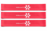 Three red SkillSprouts OT SproutBand™ Chair Wiggle Bands displayed together as a 3-pack.